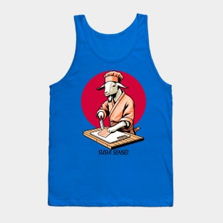 Sushi Master Goat - Retro Japanese Chef Cartoon Tank Top